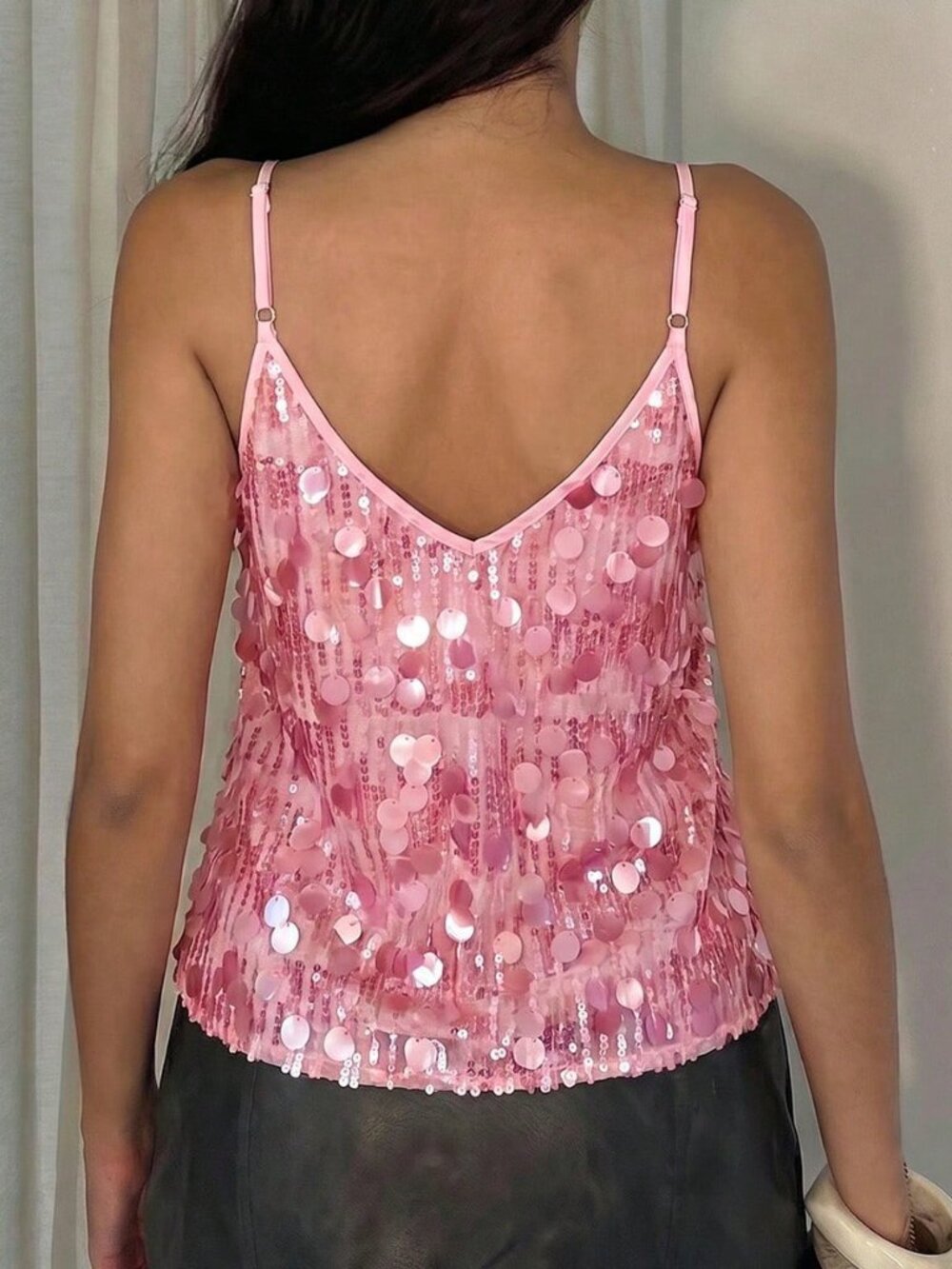Pink Party Women's Ombre Beaded Camisole Top - Picture 2 of 7
